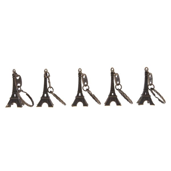 

5x retro bronze paris eiffel tower metal figurine statue vintage model decor