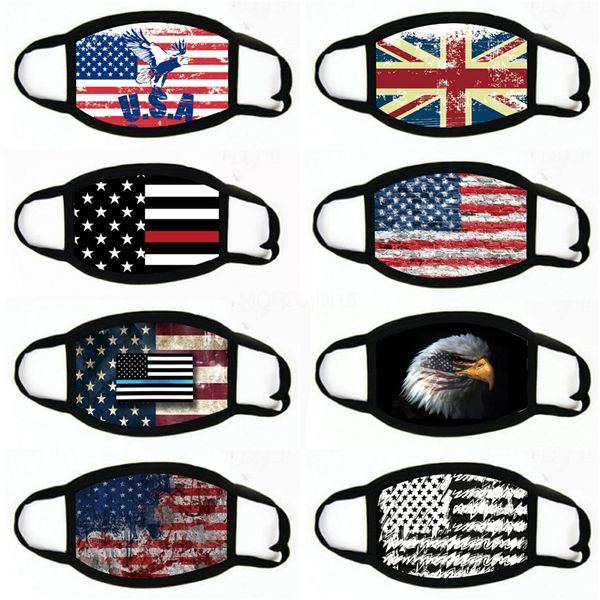 

designer america flag magic head face protective mask bikers tube wristband beanie outdoor sports#354, Black