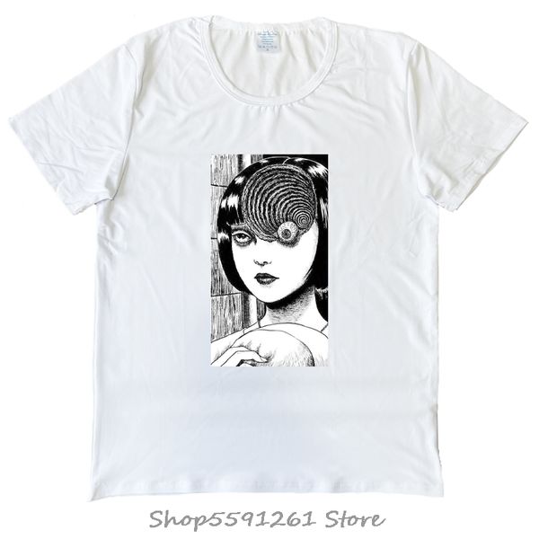 

summer fashion men casual tees uzumaki shirt junji ito horror manga shirts male funny cotton t shirt harajuku tees
