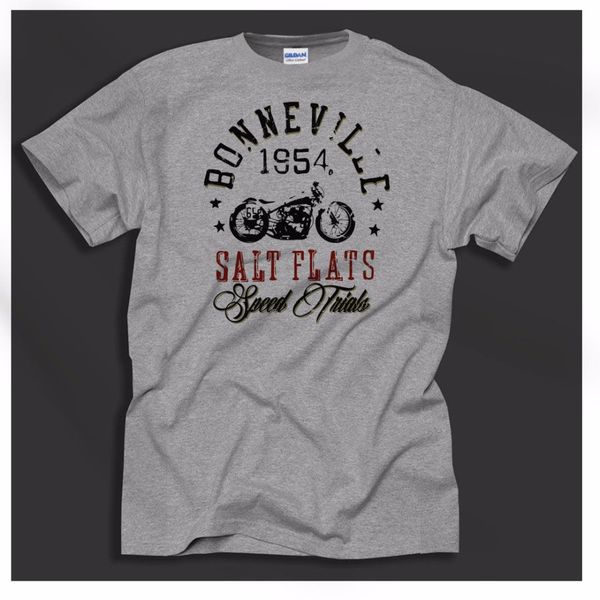 

2019 new brand cool t shirt 100% cotton 1954 salt flats biker vintage motorbike speed trials grey tee shirt
