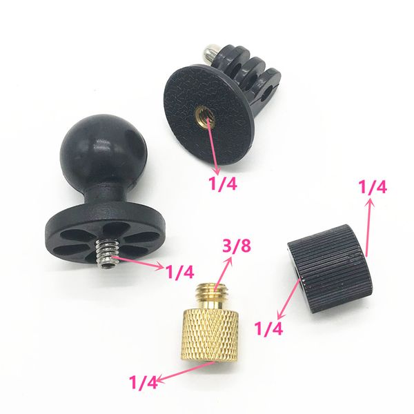 

double 1 inch ball adapter 1/4'' -20 / 3/8 ''-16 male female camera for ram mounts for so ny action cameras dslr