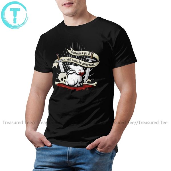 

кролик футболка кролик из caerbannog футболка fun streetwear tee shirt mens graphic 5x хлопок футболки