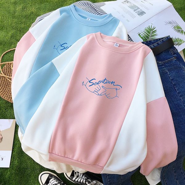 

idol clothes got7 hoodie for women autumn winter seventeen harajuku sweatshirt female ullzang winter warm hoodies, Black