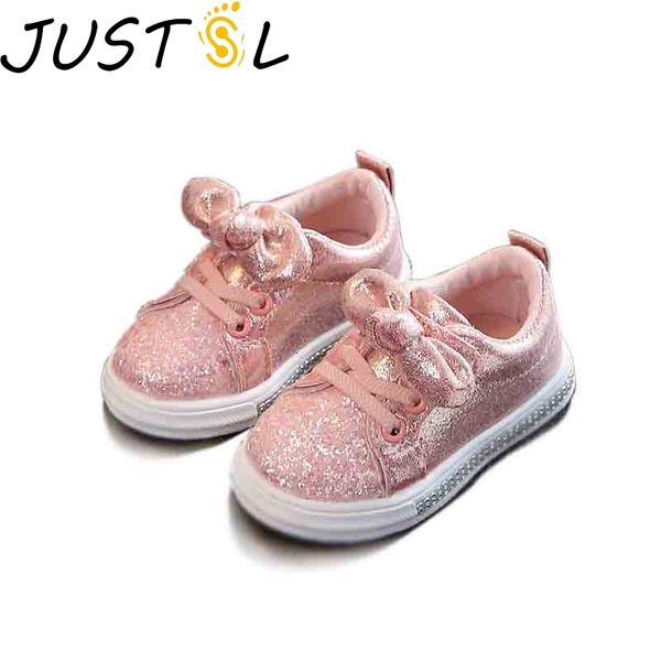 

hjustsl 2020, spring autumn, children, sequin bow, casual fashion girls, sneakers, baby shoes for toddlers, Black