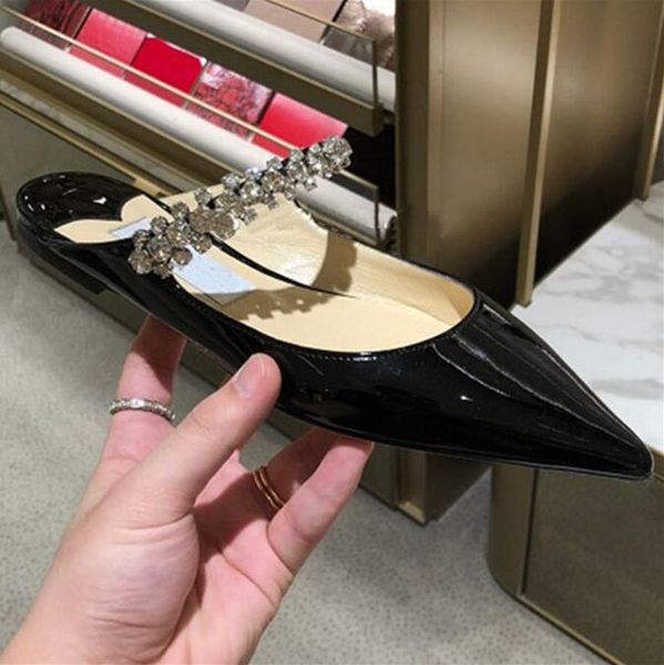 

crystal flats woman mules new spring slingback mary janes shoes summer sandals rhinestone flat shoes women slippers, Black