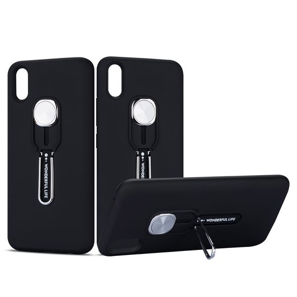 

loop ring car absorption phone cover hide bracket build in kickstand hybrid 2 in 1 protective case for vivo v11 v11 pro