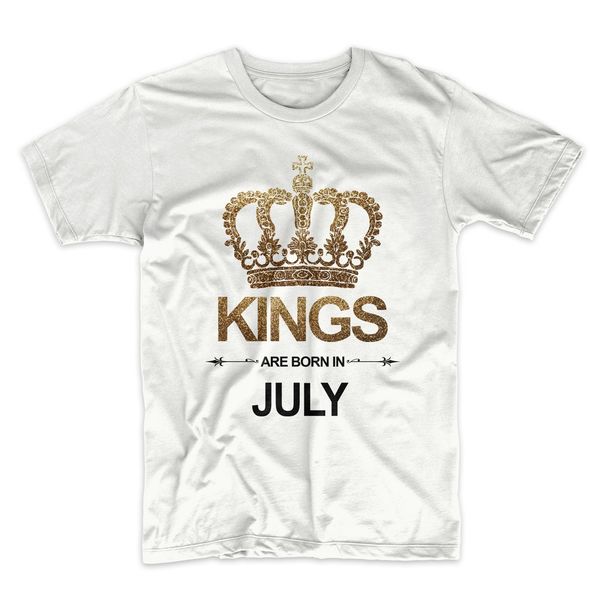 

2019 summer cool men t shirt kings are born in july birthday anniversary gift men's t-shirt