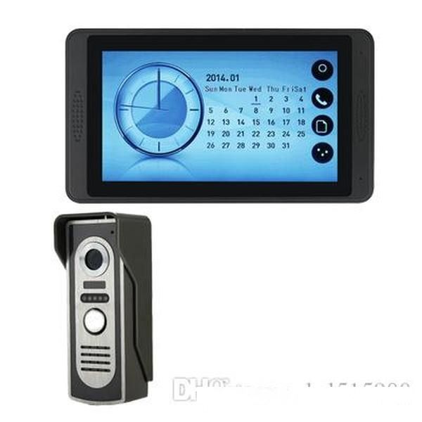 

7-inch capacitive touch screen video camera with clock display night vision waterproof videophone doorbell supports video camera function