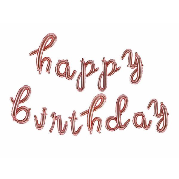 

2020 new happy birthday decoration balloons rose gold letters aluminum foil balloons party decoration anniversary 13pcs