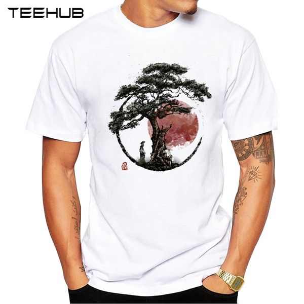 

2019 teehub summer men's fashion sunset in huangshan printed t-shirt short sleeve popular design novelty tee