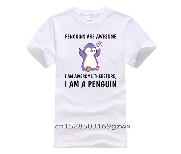 

sports man's t shirt penguins are awesome i am awesome 2019 summer fit slim men 100% cotton men's sportswear t shirts