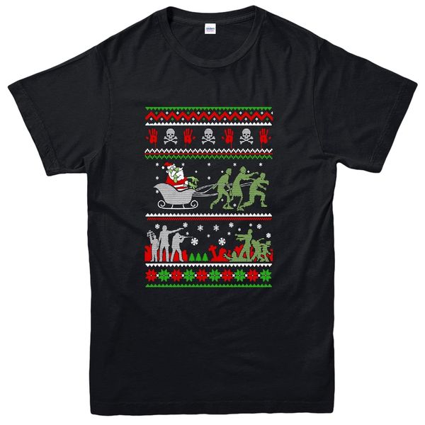 

santa zombie xmas тенниска dead walking christmas вдохновленный tee top мода уникальный классический хлопок мужчины футболка плюс размер