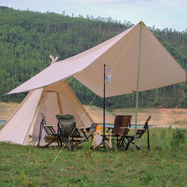 

tents and shelters landwolf outdoor cotton/oxford tent add sunshelter 3-4 people camping pyramid canopy technology cotton