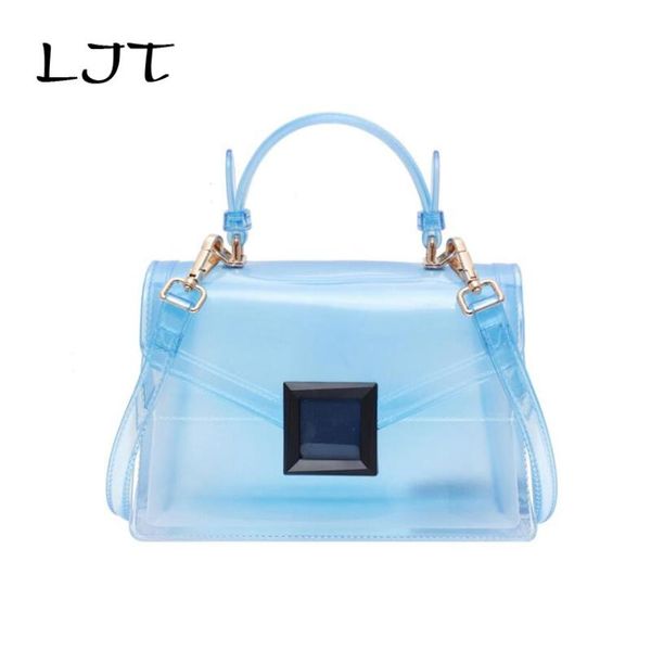 

pvc jelly bag female 2020 new fashion transparent small square shoulder messenger bag clear luxury handbags beach tote purse