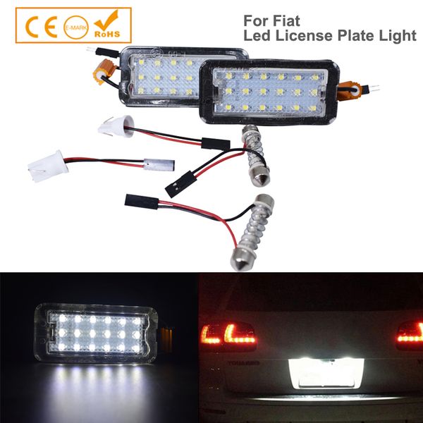 

2pcs error canbus pure white led license plate lamp light for 500 500c 2009-2020 super bright car taillight styling