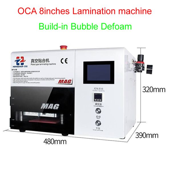 

plate type oca laminating machine 8 inches all in one built-in bubble defoam machine tax to ru