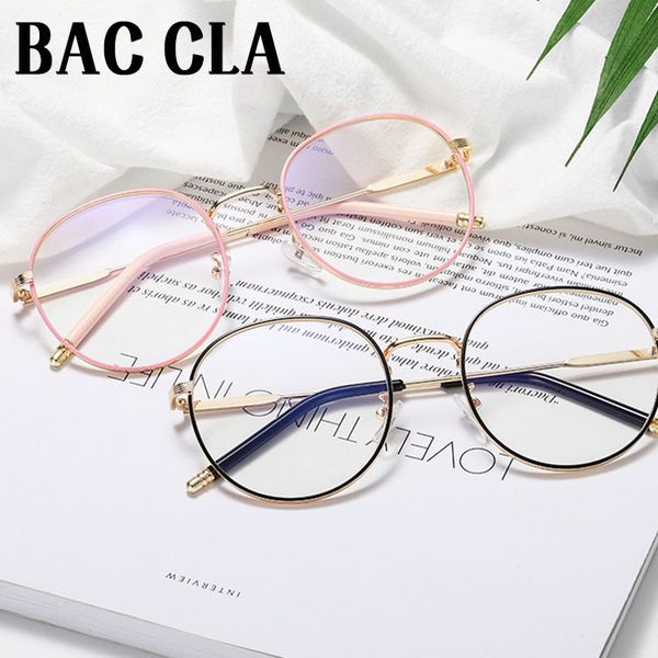 

bac cla retro anti blue light glasses frame metal round optical sepectacles plain eyeglasses eyewear for men women unisex, Black