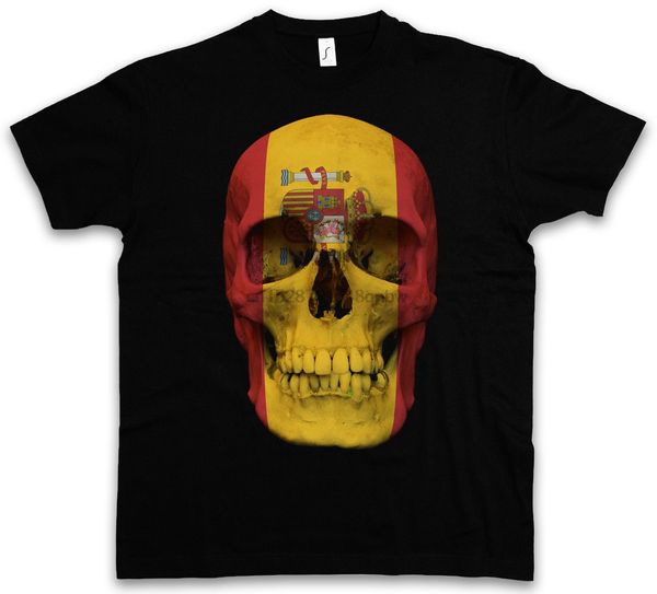 

classic испания skull flag t-shirt - байкер mc banner рубашка размеры s - 3xl