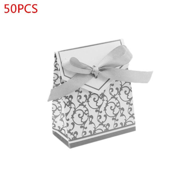 

gift box with ribbons, candy bag, cake box, for wedding decoration, gold, 50 pcs