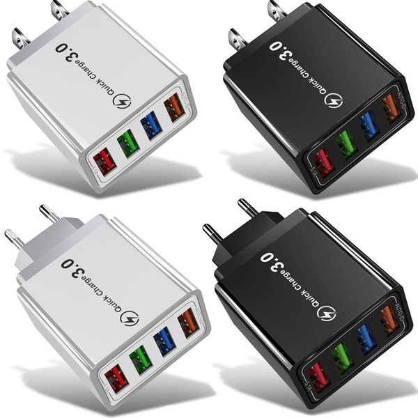 

5.1a 4 ports eu us ac home travel wall chargers for iphone samsung android phone pc