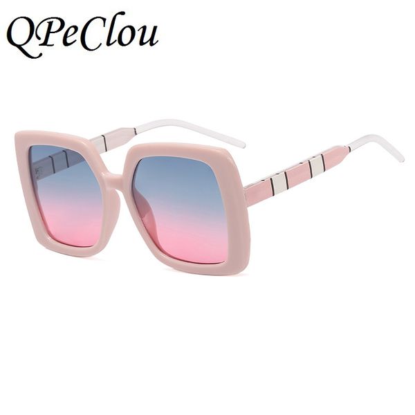 

qpeclou 2020 new vintage пластиковые квадратные солнцезащитные очки женщины моды крупногабаритные кадр солнцезащитные очки женщины big оттен, White;black