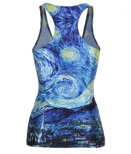 

tanks fashion ladies h vest skull universe new arrival 3d digital printed stretch womens, White