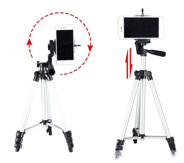 

aluminum alloy 106cm four section three foot tripod fishing lamp camera bracket live support can be customized logo llfa