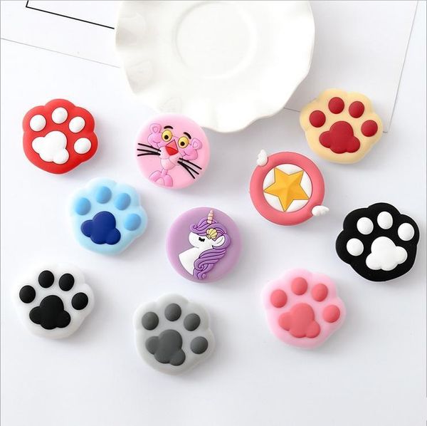 

cgjxs retractable mobile phone airbag bracket cute cartoon cat claw lazy human ring buckle mobile phone bracket