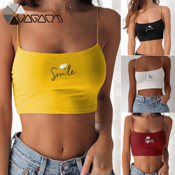 

2020 women sport bra no chest pad cute flowers letter printed tank underwear strap running wear fitness gym crop vest, White;black