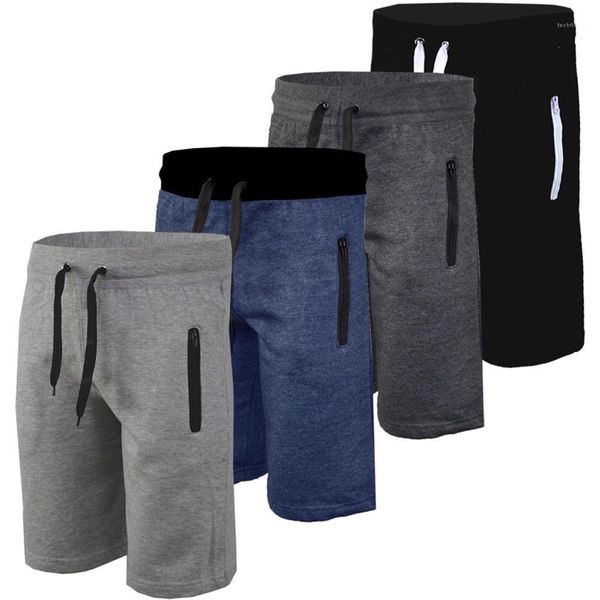 

solid color loose half knee length short athletic gym shorts summer mens sports shorts, White;black