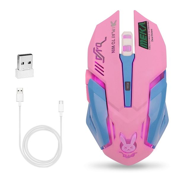 

mice wireless computer gaming mouse rechargeable optical breathing 2400 dpi usb for pc& mac e-sports gamers