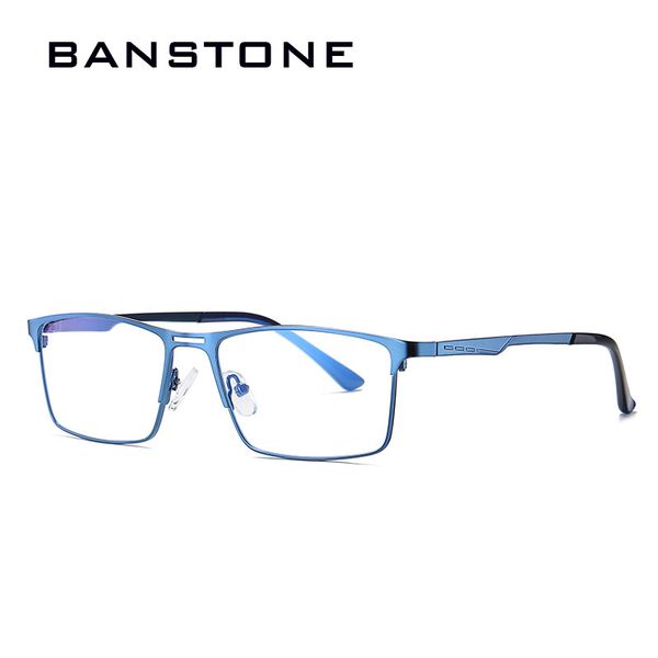 

sunglasses banstone 2021 male computer glasses blue light blocking frame men myopia spectacle frames metal rectangle points uv400, White;black