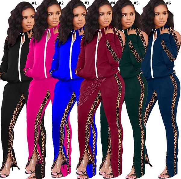 

women two piece clothing set fashion patchwork tracksuit zipper jackets coat shirt leggings pants outfit sweatsuit bodysuit plus size d9705, Gray