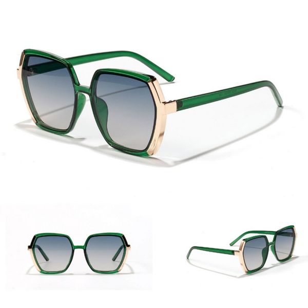 

2020 summer women fashion sunglasses wild trendy polygonal large border half-metal color casual sunglasses eyewear streetwear, Silver