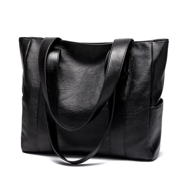 

jhd-europe and america soft pu ladies shoulder bag female bag women's handbags large-capacity shopping bags