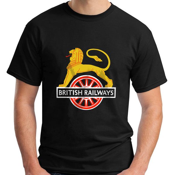 

british railways logo trains model short sleeve black men's t-shirt size s-3xl print t shirts summer style tee