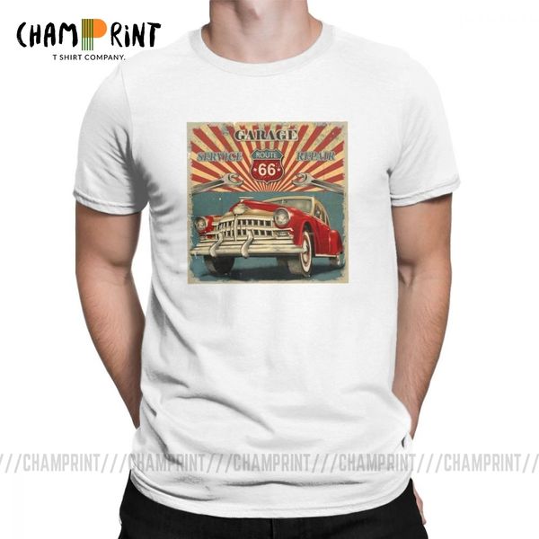 

vintage route 66 тис гараж сервис ремонт футболки для мужчин футболки матери-роуд американской классический ретро oldschool одежда
