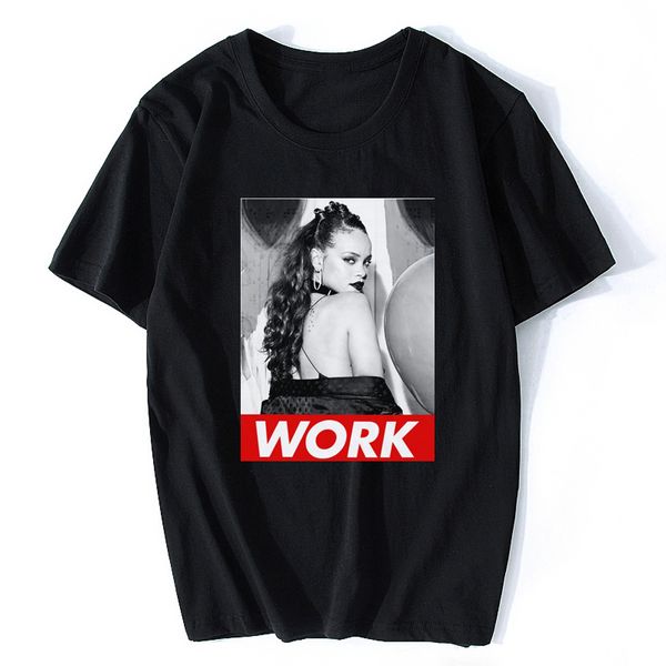 

work rihanna t-shirt drake anti music comfortable cool t shirt casual short sleeve rap 100% cotton short sleeve t-shirt