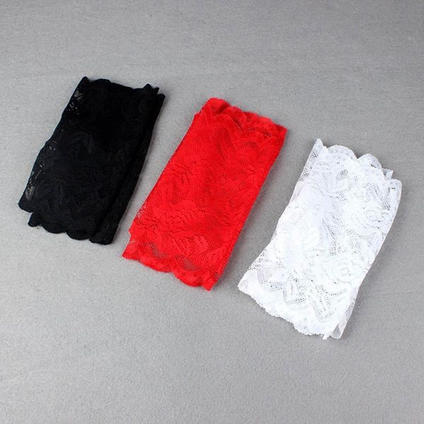 

spring summer women' half finger sunscreen gloves lace fingerless short gloves thin uv protection for ladies driving/party, Blue;gray
