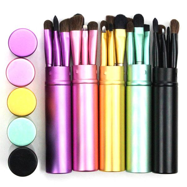 

5 pieces eye makeup brush set travel portable mini applying eyeshadow eyeliner eyebrow brush lip makeup kit professional