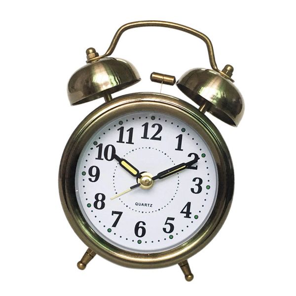 

retro style twin bell alarm clock battery operated loud alarm clock