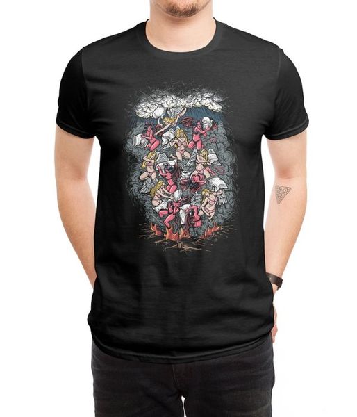 

new men casual printed t shirt good vs. evil short sleeve t-shirts tee