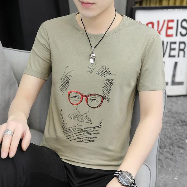 

printed solid color underwear summer new causal mens clothing short sleeved mens t shirts fashion character, White;black