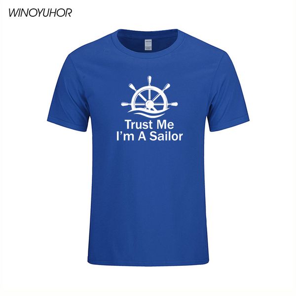 

new summer style trust me i'm a sailor t shirts men short sleeve cotton funny anchor t-shirts camisetas clothing