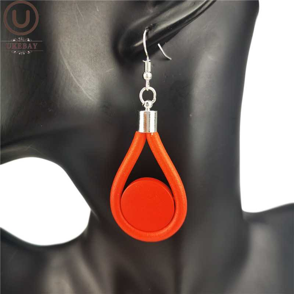 

dangle & chandelier ukebay red wood earrings for women gothic drop strange jewelry party accessories jewellery big earring bohemia, Silver