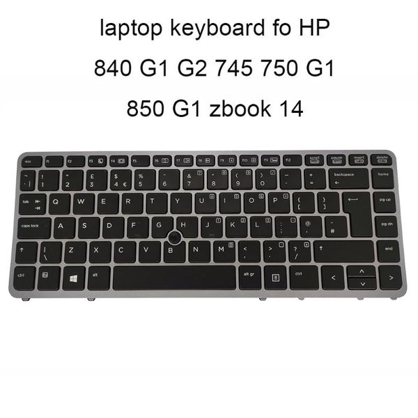 

lapreplacement keyboards 840 g1 g2 for elitebook 850 zbook 14 uk eu british black kb backlight silver frame point 762758 031