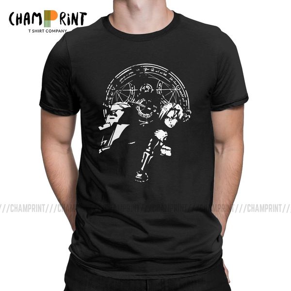 

мужчины футболки ed и al элрик brothers новизна тройники fullmetal alchemist brotherhood pride аниме эдвард t shirt crew neck tops