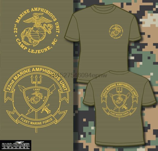 

marine corps 22nd mau marine amphibious unit usmc camp lejeune new t-shirt