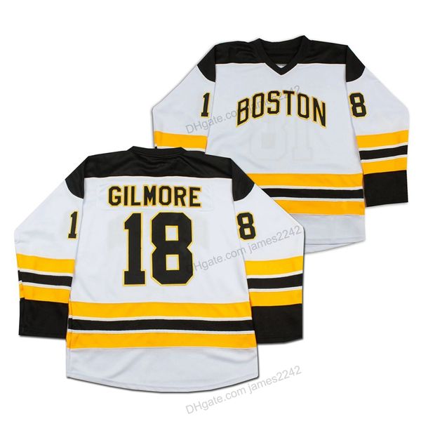 

custom wholesale new boston bruins jersey 18 happy gilmore hockey jersey men's all stitched white 2xs-6xl any name number jerseys, Black;red