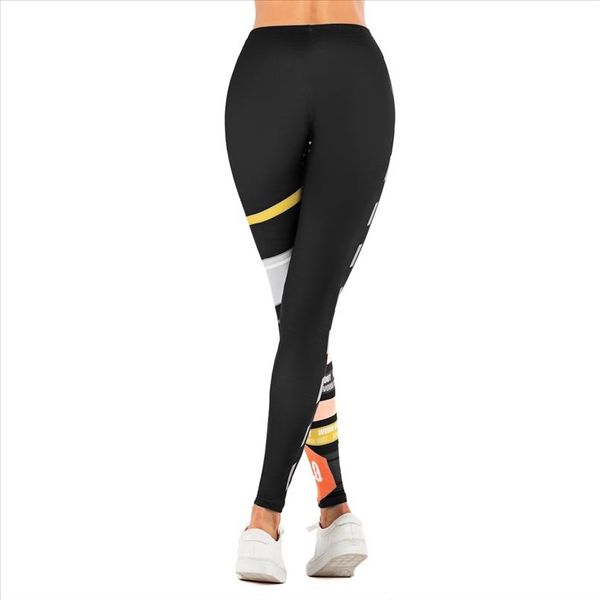 

brands women fashion legging printing fitness leggins slim legins high waist leggings woman pants, Black